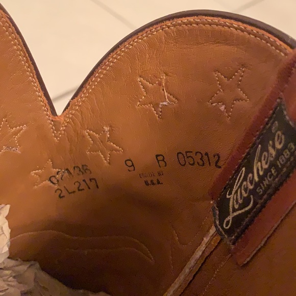 Rare vintage Lucchese pointy toe cowboy boots 9B Texas Billy Martin design - Picture 3 of 9